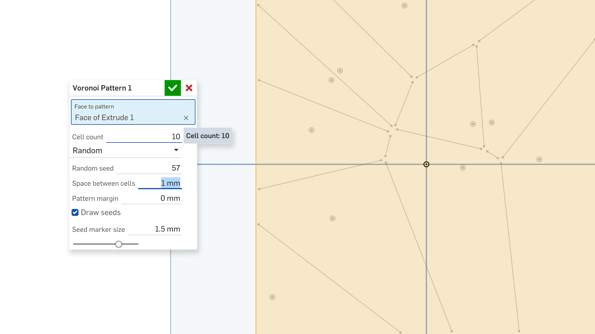 The first generated Voronoi structure